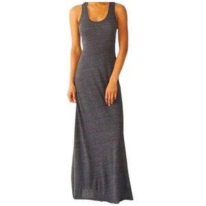 NWT Johnny Was Calme Racerback Jersey Knit Maxi Dress in Heather Gray XS